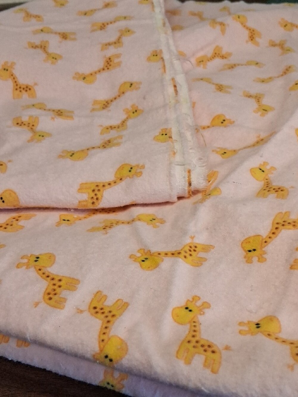 Pink Baby Giraffe Print Fabric 3138
